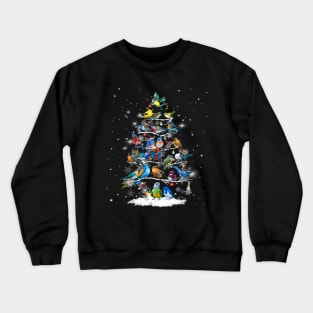 Lovely Birds Christmas Tree Costume Gift Crewneck Sweatshirt